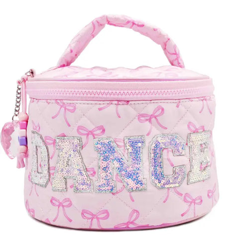 Dance Bow Quilted Round Glam Bag