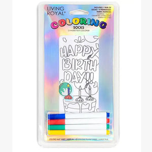 Happy Birthday Coloring Ankle Socks