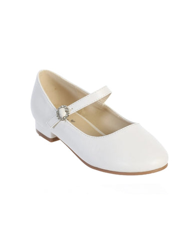 Tip Top Plain Matte Shoe with Mini Heel-White