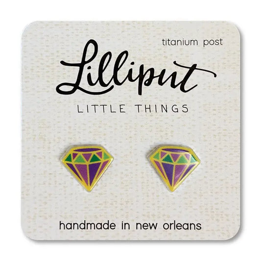 Lilliput Mardi Gras Diamond Earrings