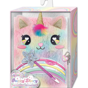 Hot Focus Fuzzy Diary- Rainbow