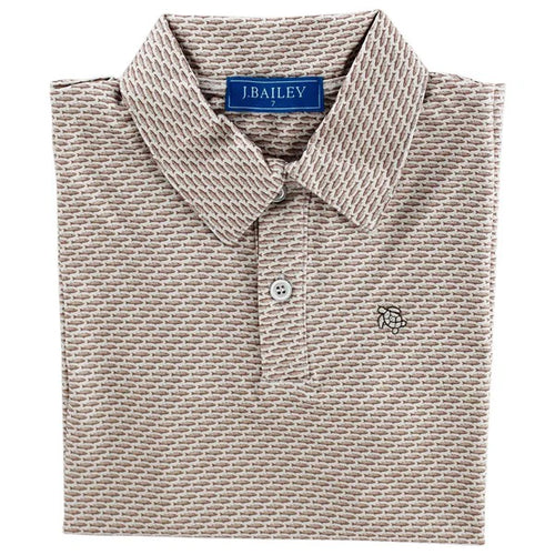 J Bailey S/S Performance Polo-Fish on Tan