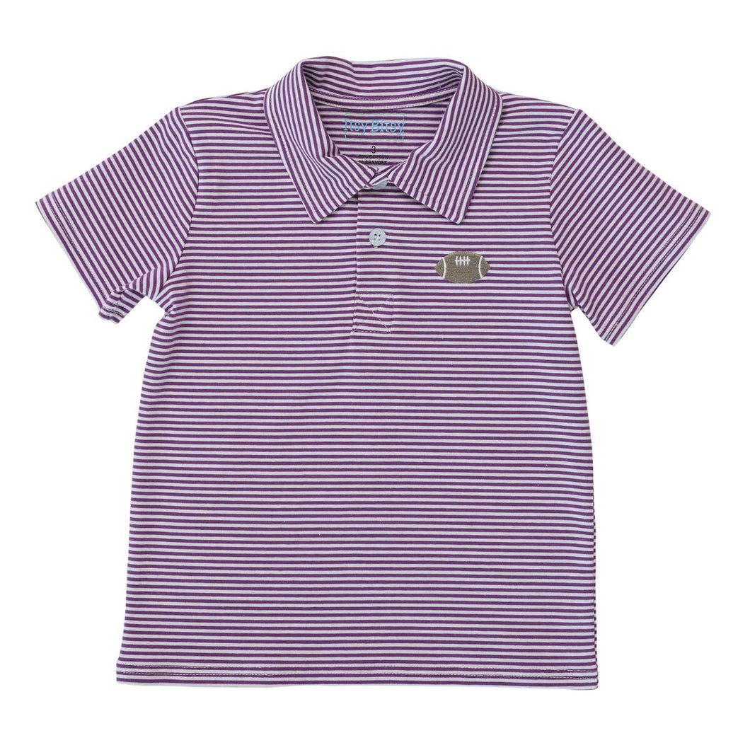 Itsy Bitsy Purple Football Polo