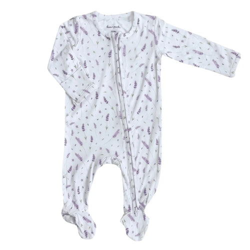 Dear Perli French Lavender Zipper Footie
