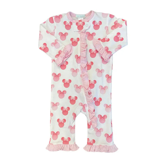 La Luna Magical Ruffle Footless PJ-Pink