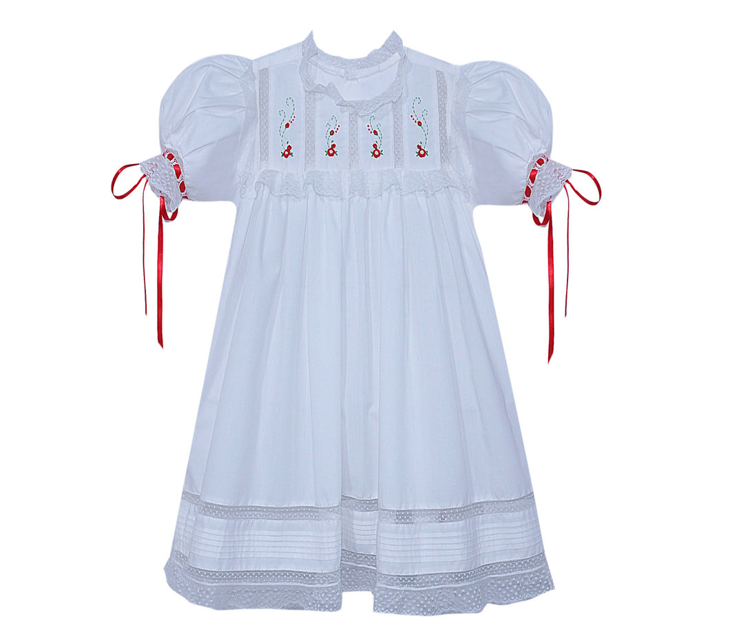 RN Frankie Dress-Red Christmas Embroidery