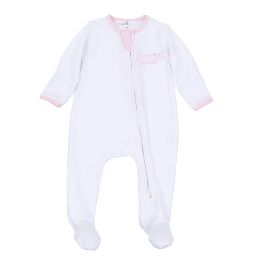 MB Gator Applique Zip Footie-Pink