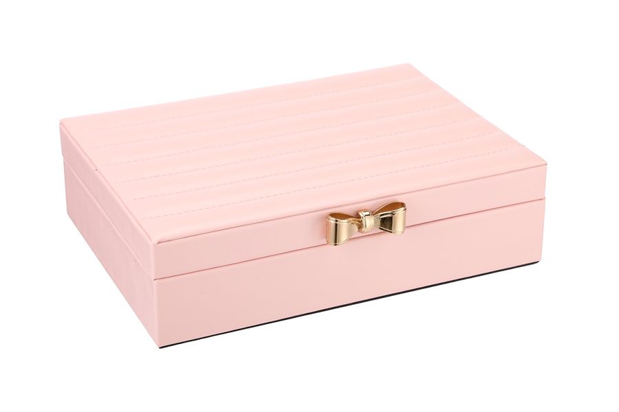 Nima Accessories Quilted Jewelry Box w/ Gold Bow