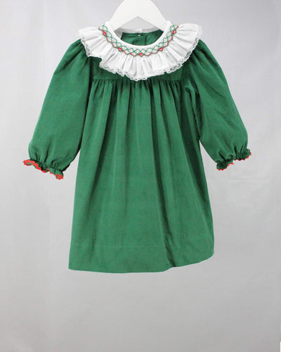 Baby Blessings Green & White Claire Dress