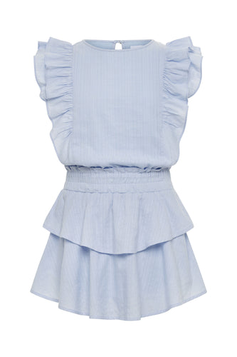 Pleat Gigi Tiered Dress-Blueberry