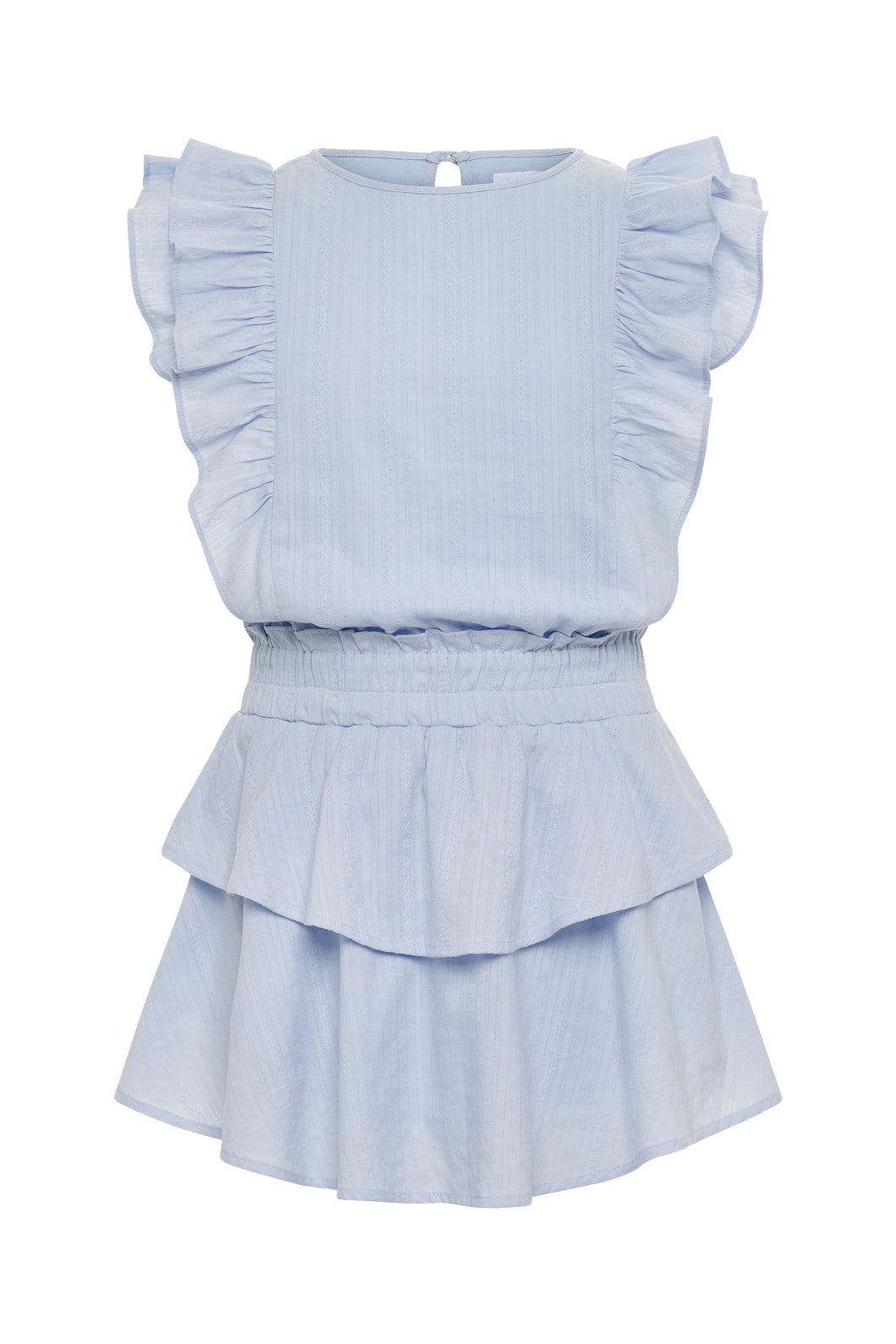 Pleat Gigi Tiered Dress-Blueberry
