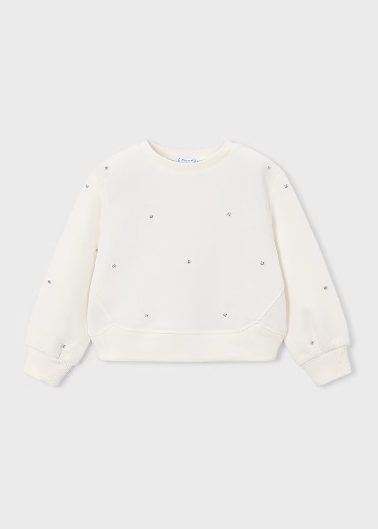Mayoral Pullover w/ Rhinestone Detail-Natural