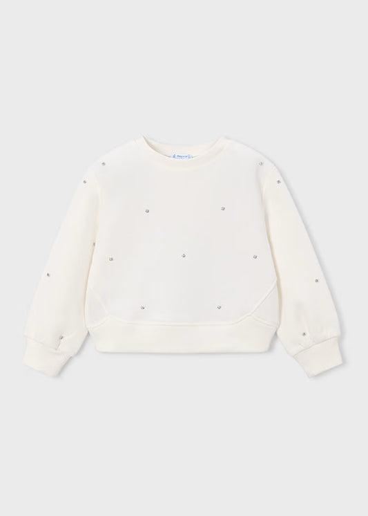 Mayoral Pullover w/ Rhinestone Detail-Natural