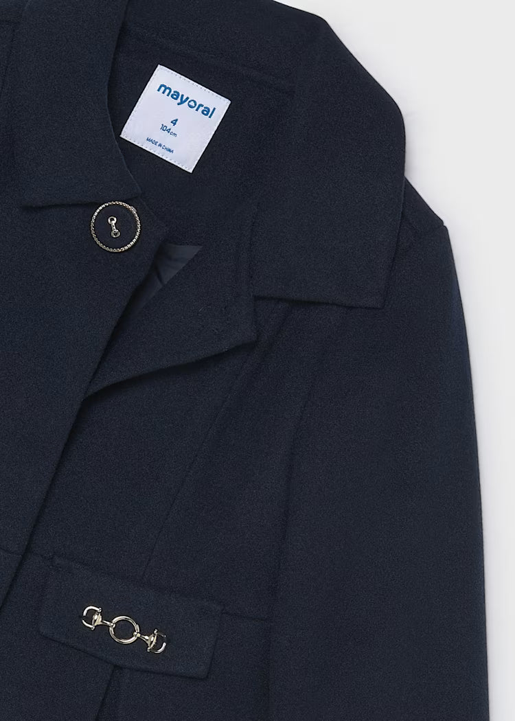 Mayoral Navy Dress Wool Coat