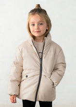 Girl Faux Leather Puffer Jacket