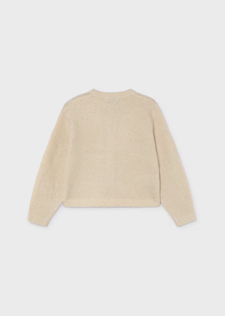 Mayoral See Knit Cardigan - Bows - Beige