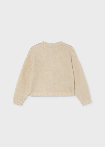Mayoral See Knit Cardigan - Bows - Beige