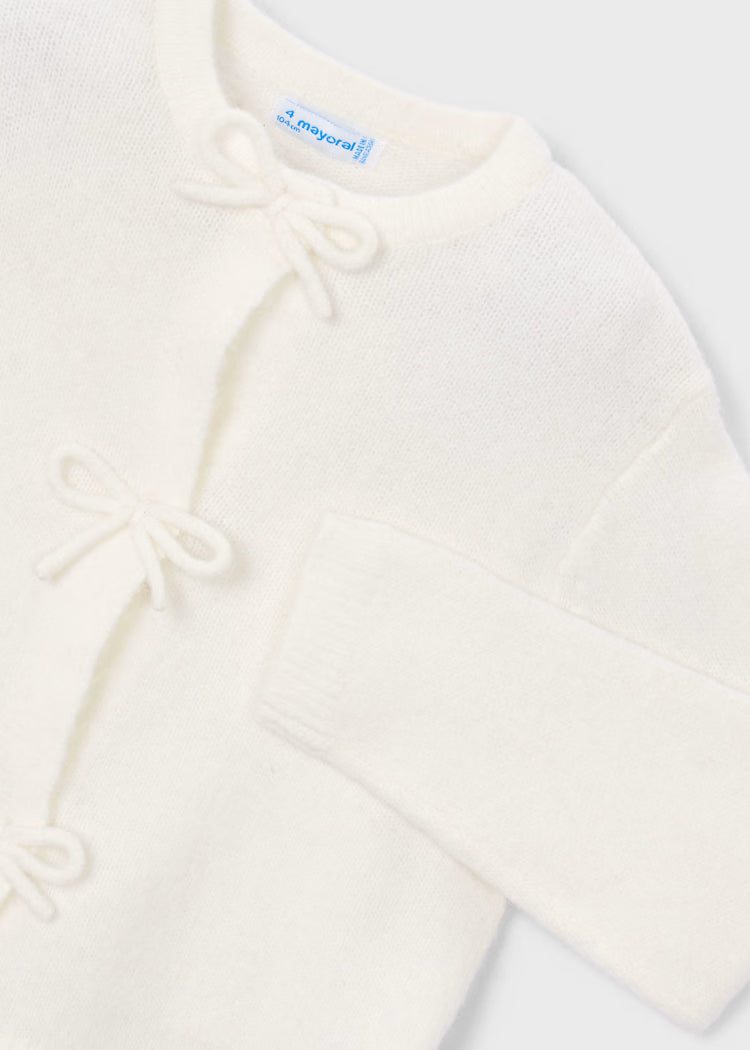 Mayoral Natural Knit Cardigan - Bows