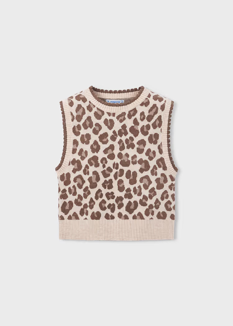 Mayoral Leopard Knitted Vest