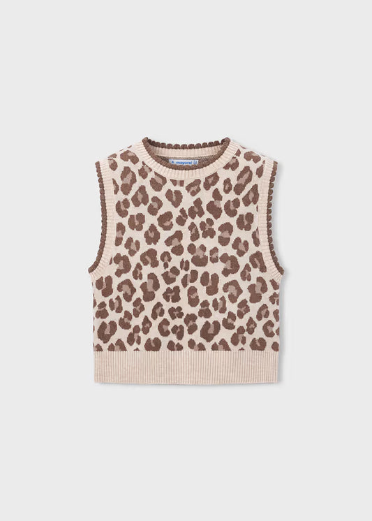 Mayoral Leopard Knitted Vest