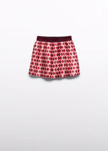 Abel & Lula Stamped Pleated Skirt-Red