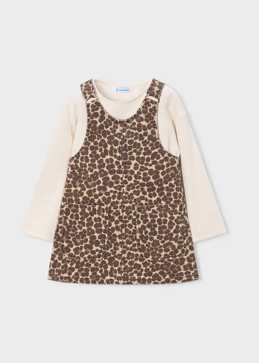 Mayoral Animal Print Pinafore Dress