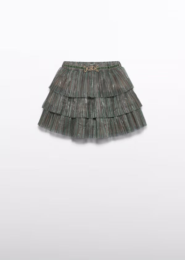 Pleated Tiered Skirt