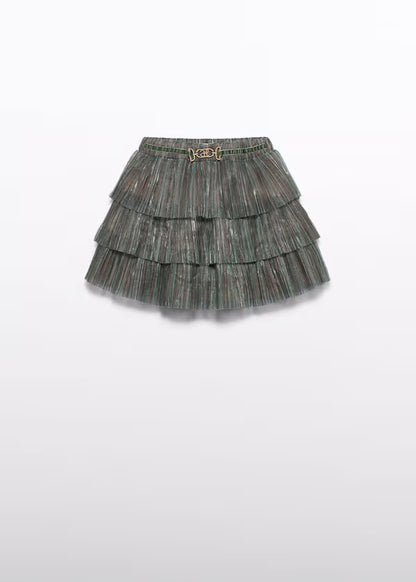 Pleated Tiered Skirt