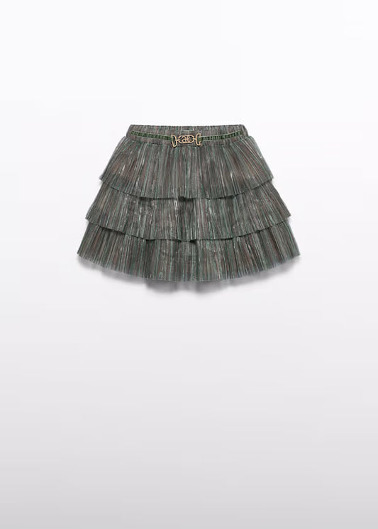 Pleated Tiered Skirt