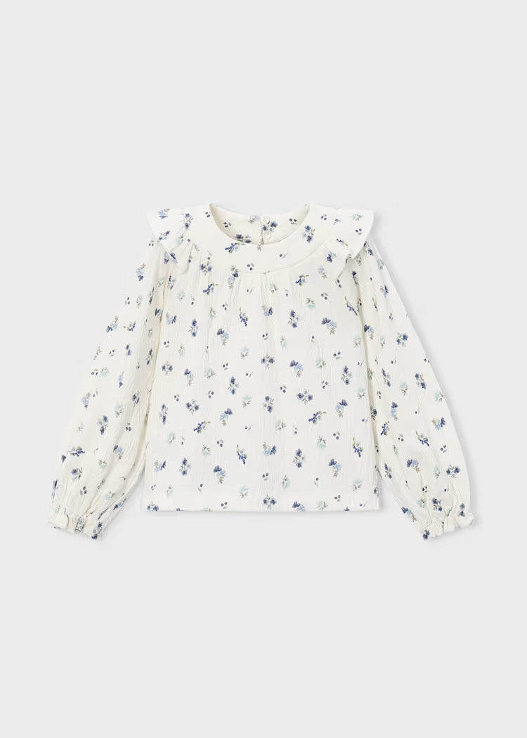 Floral Printed Crinkle Cotton Blouse