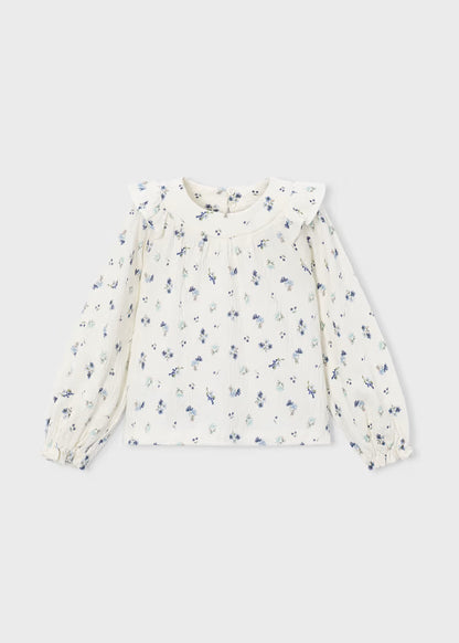 Floral Printed Crinkle Cotton Blouse