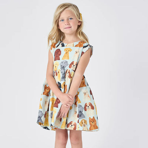 Pink Chicken Watercolor Dogs Dress