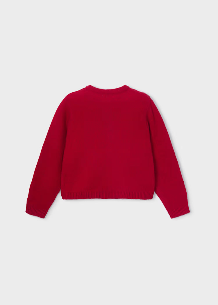 Mayoral Red Knit Cardigan - Bows