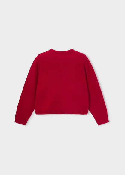 Mayoral Red Knit Cardigan - Bows