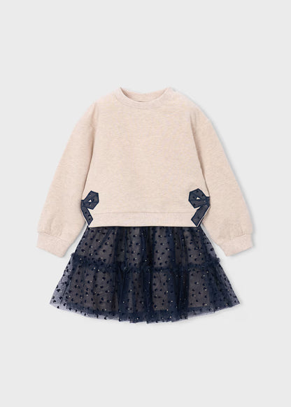 Mayoral Navy Tulle Skirt Set - Girls