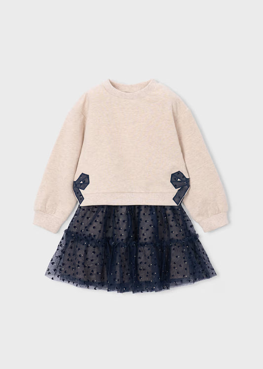 Mayoral Navy Tulle Skirt Set - Girls