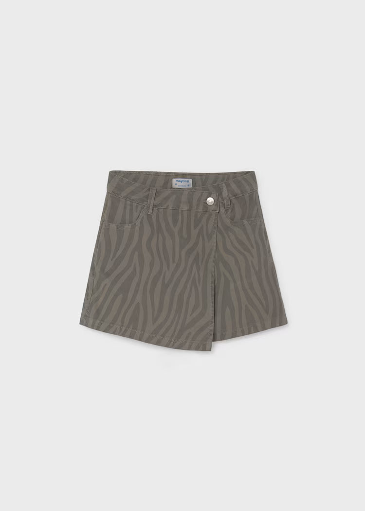 Mayoral Chocolate Twill Skort - Animal Print