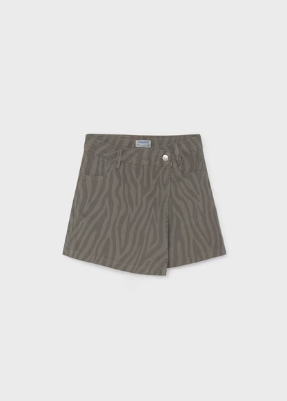 Mayoral Chocolate Twill Skort - Animal Print