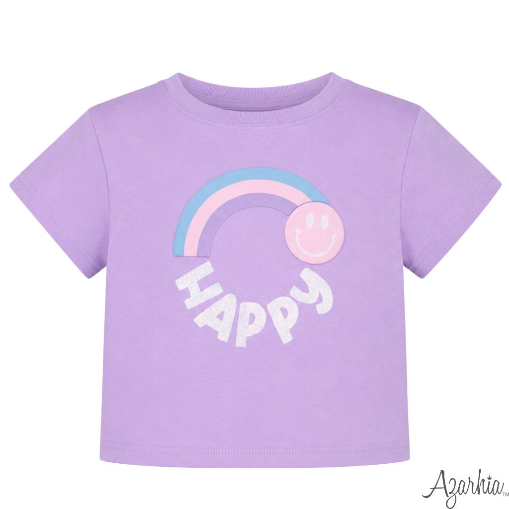 Azarhia Glitter Happy Lavender Boxy T Shirt