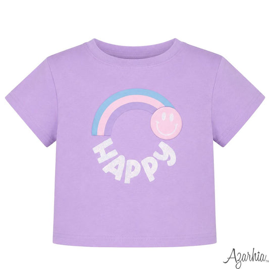 Azarhia Glitter Happy Lavender Boxy T Shirt