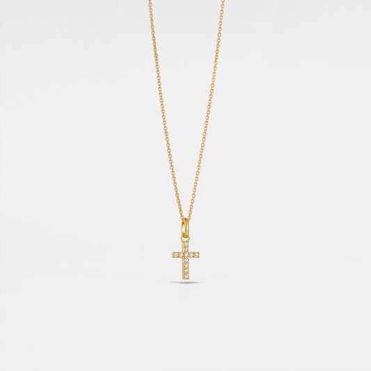 Perimade Gold CZ Cross Necklace