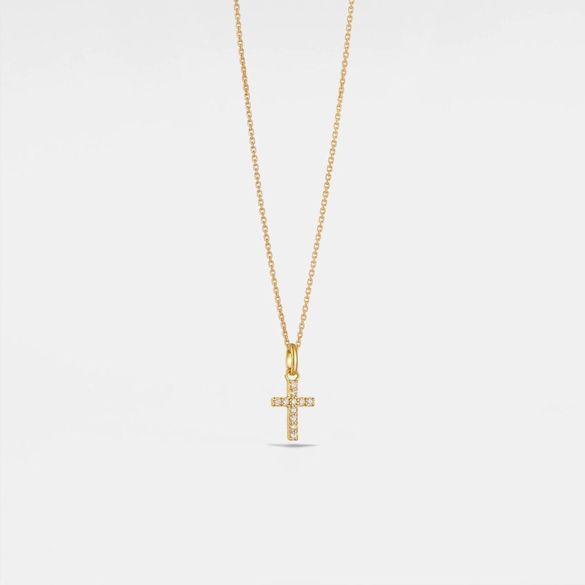 Perimade Gold CZ Cross Necklace