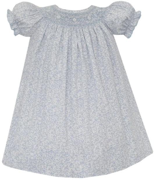 Petit Bebe Grace Lt. Blue Liberty Print Bishop Dress