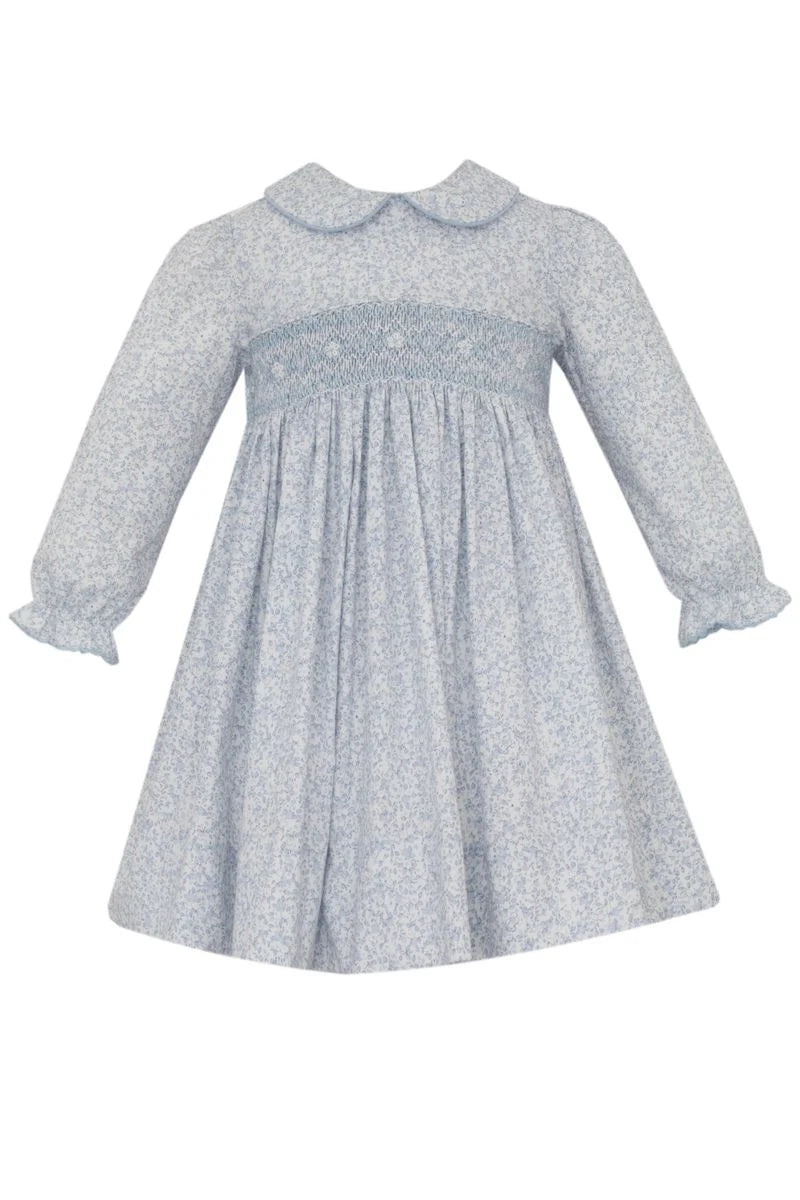 Petit Bebe Grace Lt. Blue Liberty Print L/S Dress
