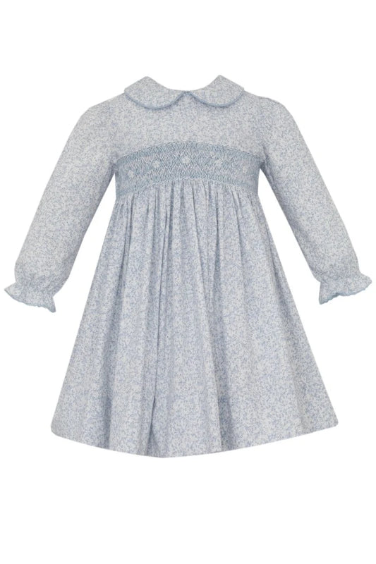 Petit Bebe Grace Lt. Blue Liberty Print L/S Dress