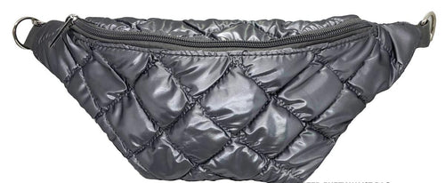 Gunmetal Quilted Fanny Pack