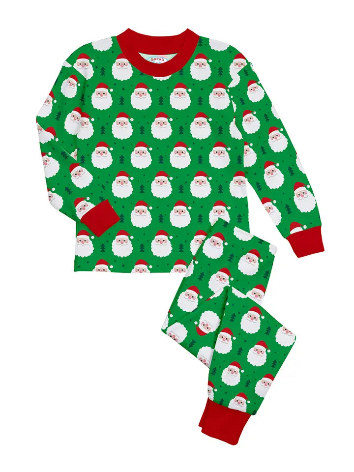 Sara's Prints Happy Santa 2 Pc. PJ-Green