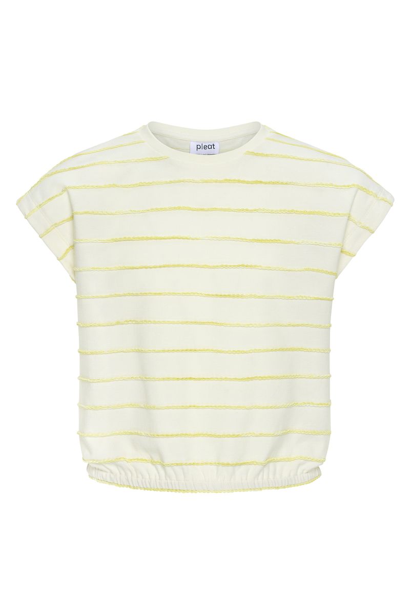 Pleat Hartley Top-Lime Stripe