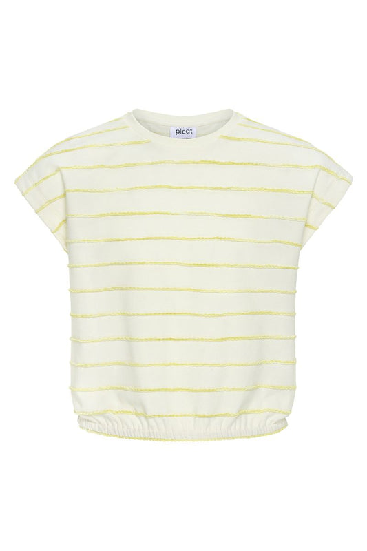 Pleat Hartley Top-Lime Stripe