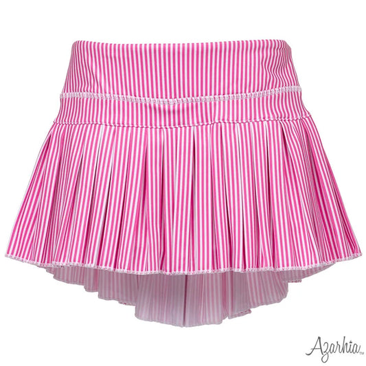 Azarhia Hot Pink Stripes Mini Pleated Skort